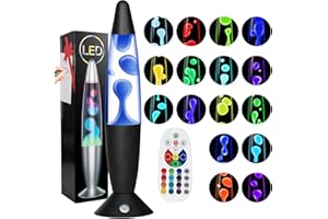 Besight Liquid Motion Lamps with Remote, 17 Colors Changing Night Light 13 Inch RGB LED Table Lamp Relaxing Lamp for Kids Adu