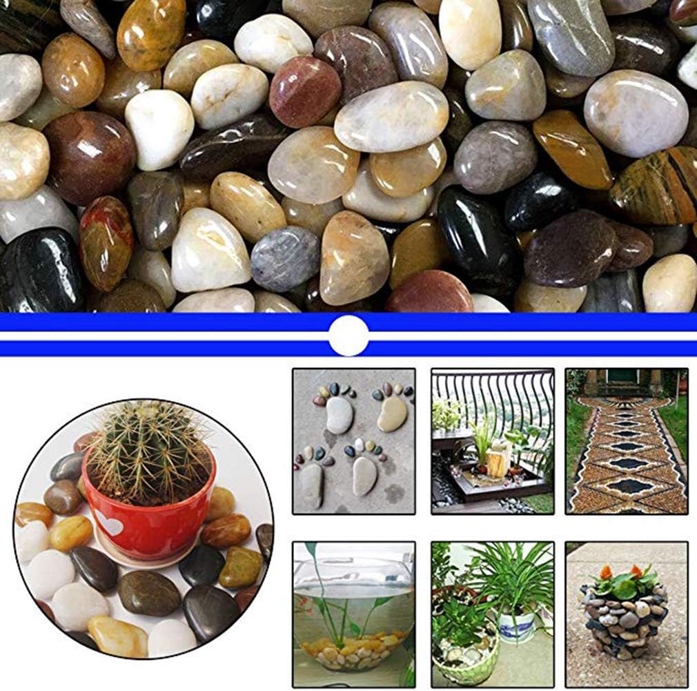 Hisredsun 2.1 lb White Decorative Stones,Natural Polished Pebbles for Plant Pots,River Rocks for Landscaping Vase Fillers,Succulents,Aquarium and Garden Decoration - Image 5