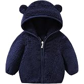 AIMISYOU Baby Girls Winter Fleece Jackets For Toddler Boys Coats With Hood | Fall unisex baby hoodie clothes for 3-6-9-12-24 months, spring sweater 2-3T, skin-friendly fabric, bear ears fleeced hooded