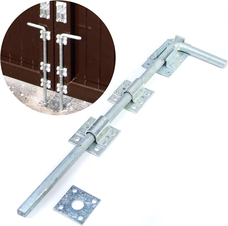 White Hinge Long 18in Galvanised Drop Bolt for Gates & Doors