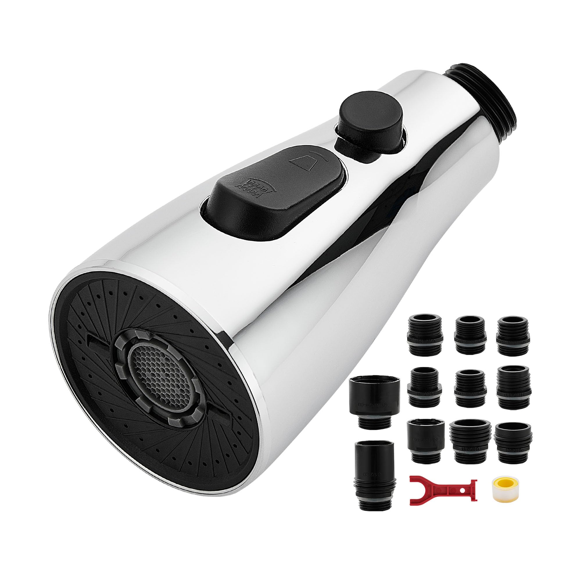 Photo 1 of Kitchen Faucet Head Replacement,3 Modes Pull Down Spray Head With 11 Adapters?Kitchen Sink Spray Nozzle Compatible With Moen, American Standard, Delta, Kohler Faucets, Chrome?Rust Proof