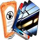 UniqueMe for iPhone 16 Pro Max Privacy Screen Protector, [Military Grade Shatterproof & 9H+ Hardness] Privacy Screen 16 Pro Max Tempered Glass Full Coverage Protection, 2 Packs
