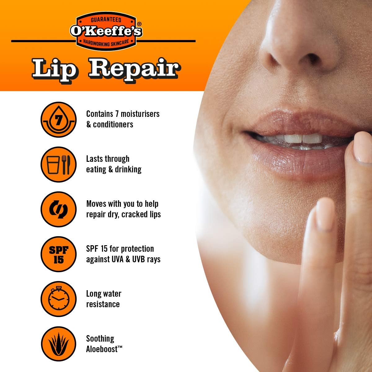 O'Keeffe's Lip Repair SPF15 Lip Balm 4.2g & Lip Repair Overnight 7g (Twin Pack), White, 1 count (Pack of 2) - Image 3