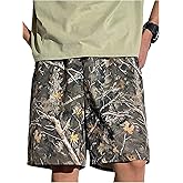 OYOANGLE Boy's Camo Track Shorts Drawstring Waist Loose Fit Straight Leg Knee Length Shorts