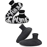 Panda Bros Slipper Socks Soft Cozy Thick House Indoor Boot Sock Shoes with Anti-Skid Bottom Soles for Men's