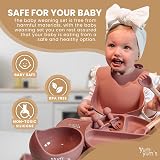 Yum Yum's Baby Weaning Set 10-Piece Pink Feeding Kit with Plates & Bibs view 3