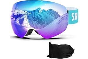 LAVOLLY Ski Goggles Snowboard Goggles Adult, 100% UV Protection Anti-Fog Snow Goggles