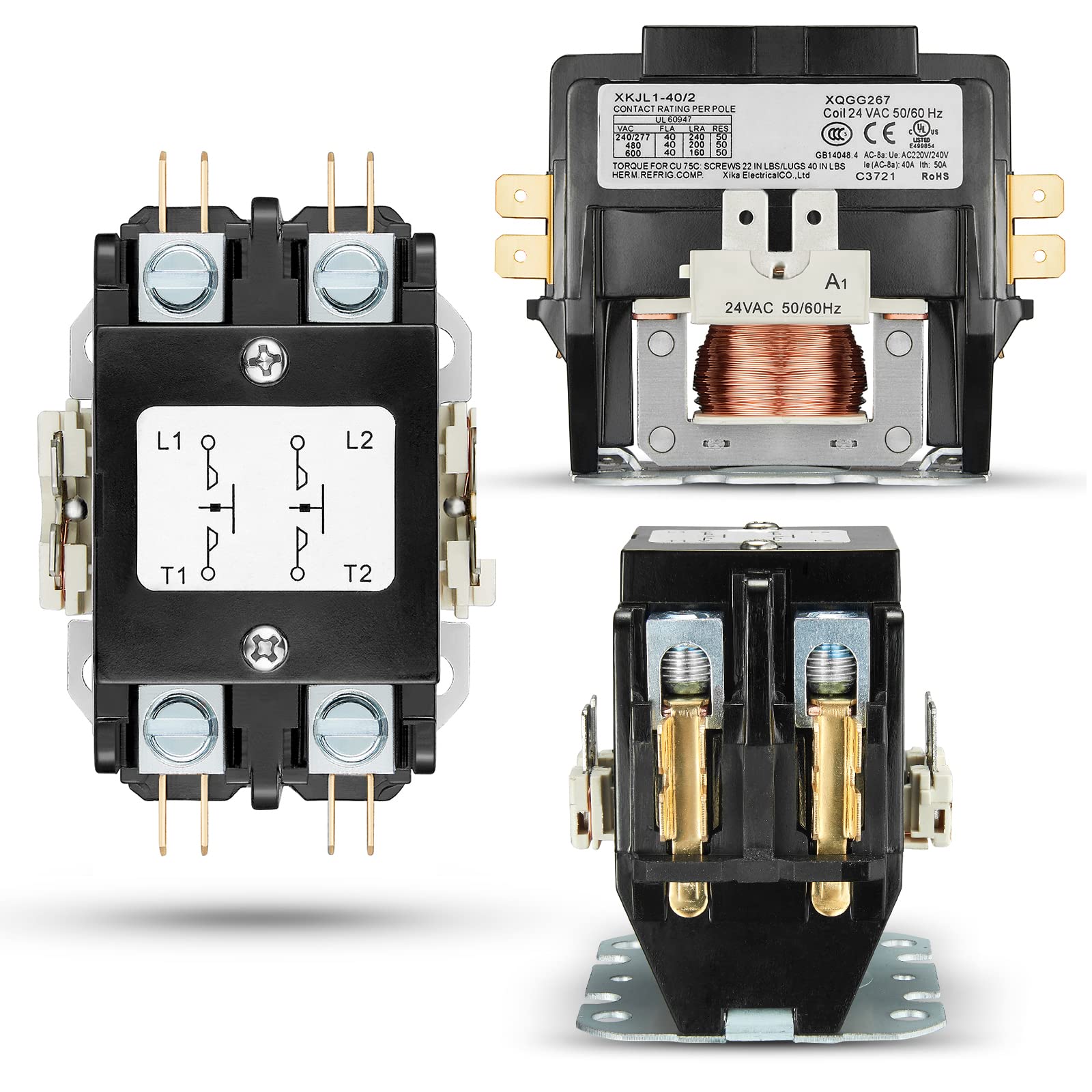 Mua 2 Pole AC Contactor, Generic Heavy Duty 40Amp 24V Coil Air ...