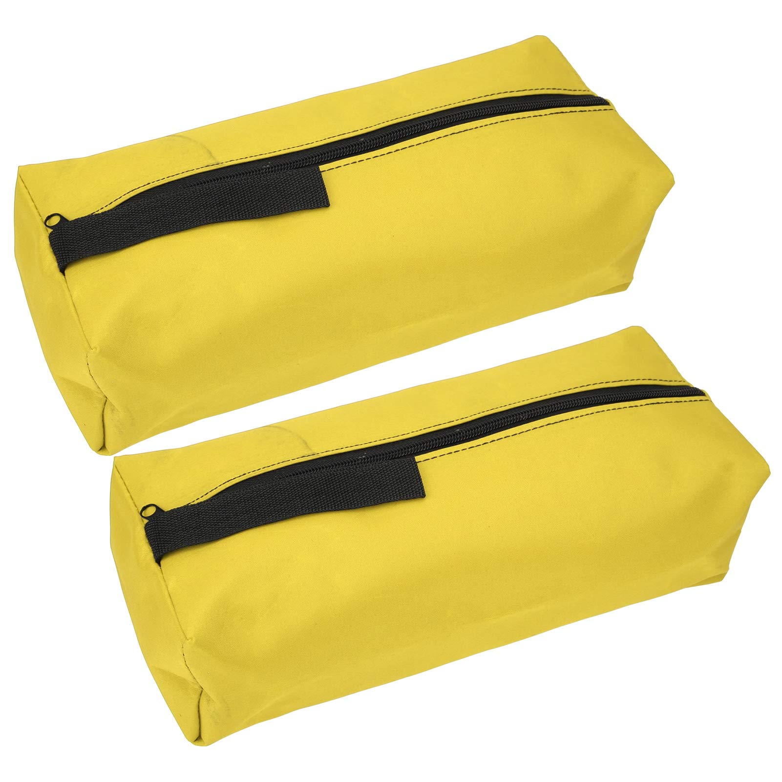 2Pcs Zipper Tool Bags, Multipurpose Canvas Tool Pouch Tool Organizer Storage Bag for Organising Screwdrivers Wrenchs Pliers Brushes Tools 11.8in (Yellow)
