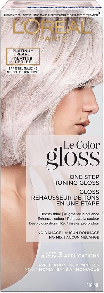 L’Oreal Paris Le Color Gloss One Step In-Shower Toning Hair Gloss for Bleached Hair, Neutralizes Brass, Conditions & Boosts S