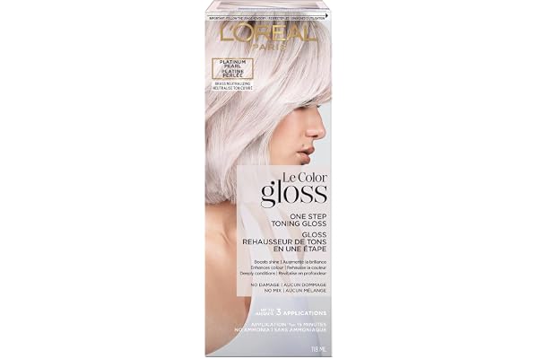 L'Oreal Paris Le Color Gloss One Step Toning Hair Gloss Treatment, Platinum Pearl, Enhance Your Shine with this Semi Permanen