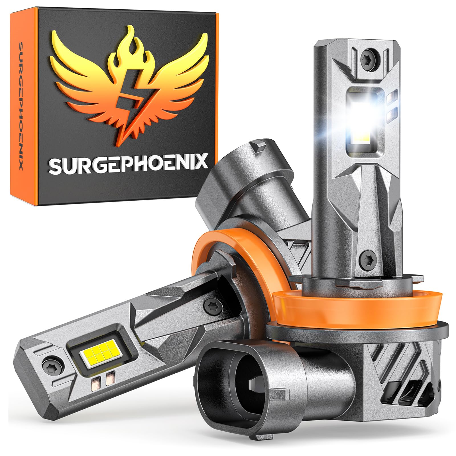 Photo 1 of Surgephoenix H11/H9/H8/H16 Light Bulb, 50000LM Super Brighter, 1:1 Mini Size,6500K Cool White H11 Off Road Light or Fog Light Bulbs Pack of 2