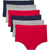 Tommy Hilfiger womens Logo Waistband Cotton Boyshort 6 Pack