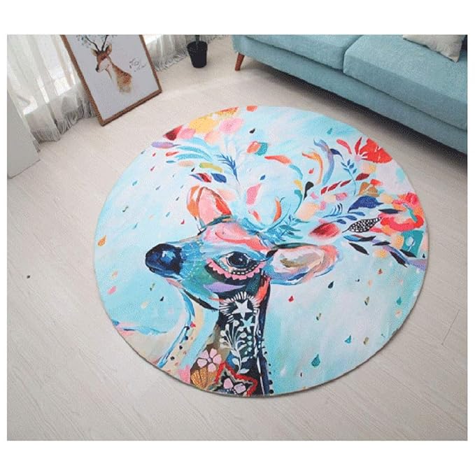 Amazon.com: Alfombra de terciopelo de poliéster redondo ...