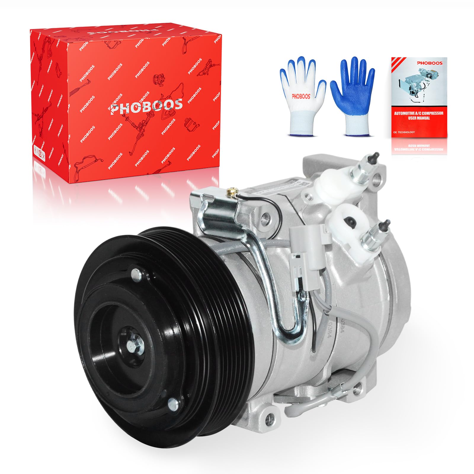 Photo 1 of PHOBOOS A/C Compressor with Clutch Compatible with Toyota Camry 2002-2006, Highlander 2001-2007, Solara 2002-2008, L4 2.4L, Fast Cooling, Low Noise, Easy Installation, Ref. 78388