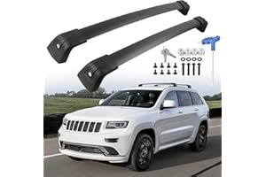 REEOUTDOOR Roof Rack Cross Bars Compatible with Grand Cherokee Altitude & SRT & Trackhawk with Roof Black Moldings 2011-2021, Black Matte Aluminum Anti-Corrosion Crossbars with Anti-Theft Lock