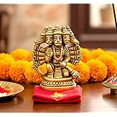 eSplanade Brass Panchmukhi Hanuman Anjaneya Pavan Putra Bajrangbali Idol Murti Moorti Statue (2.5 Inch)