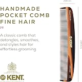 KENT Handmade Small Fine Tooth Pocket Hair Comb 13.9 cm view 2
