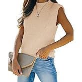 Amarmia Women's Mock Neck Knit Sweater Vest Sleeveless Casual Trendy Summer Ribbed Pullover Tank Tops