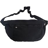 Crossbody Bag Fanny Pack for Women Men, Waist Pack Large Chest Bag with Adjustable Strap for Workout Travel Sports Running(Black)