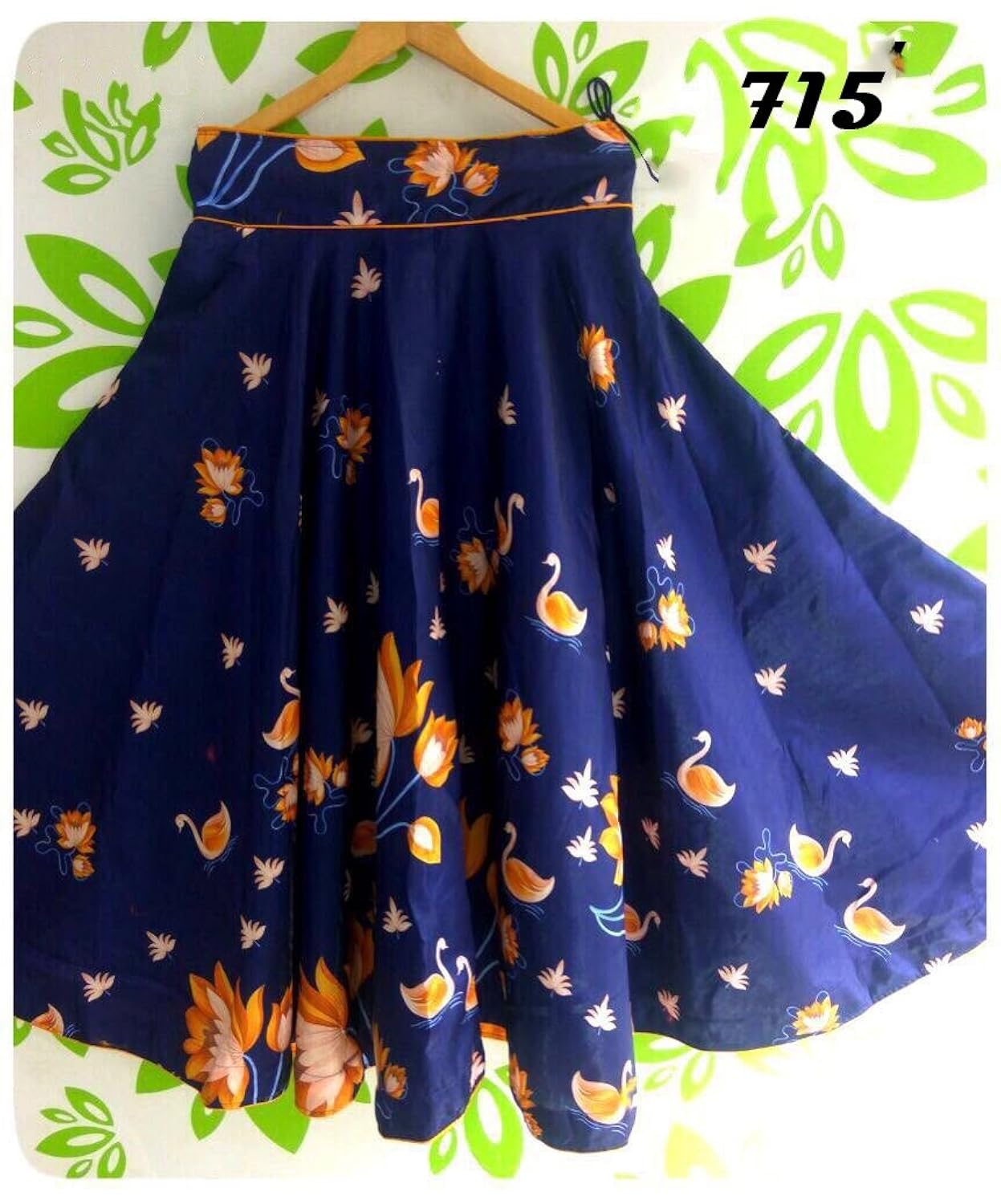 kgm digital printedsatin lengha satin