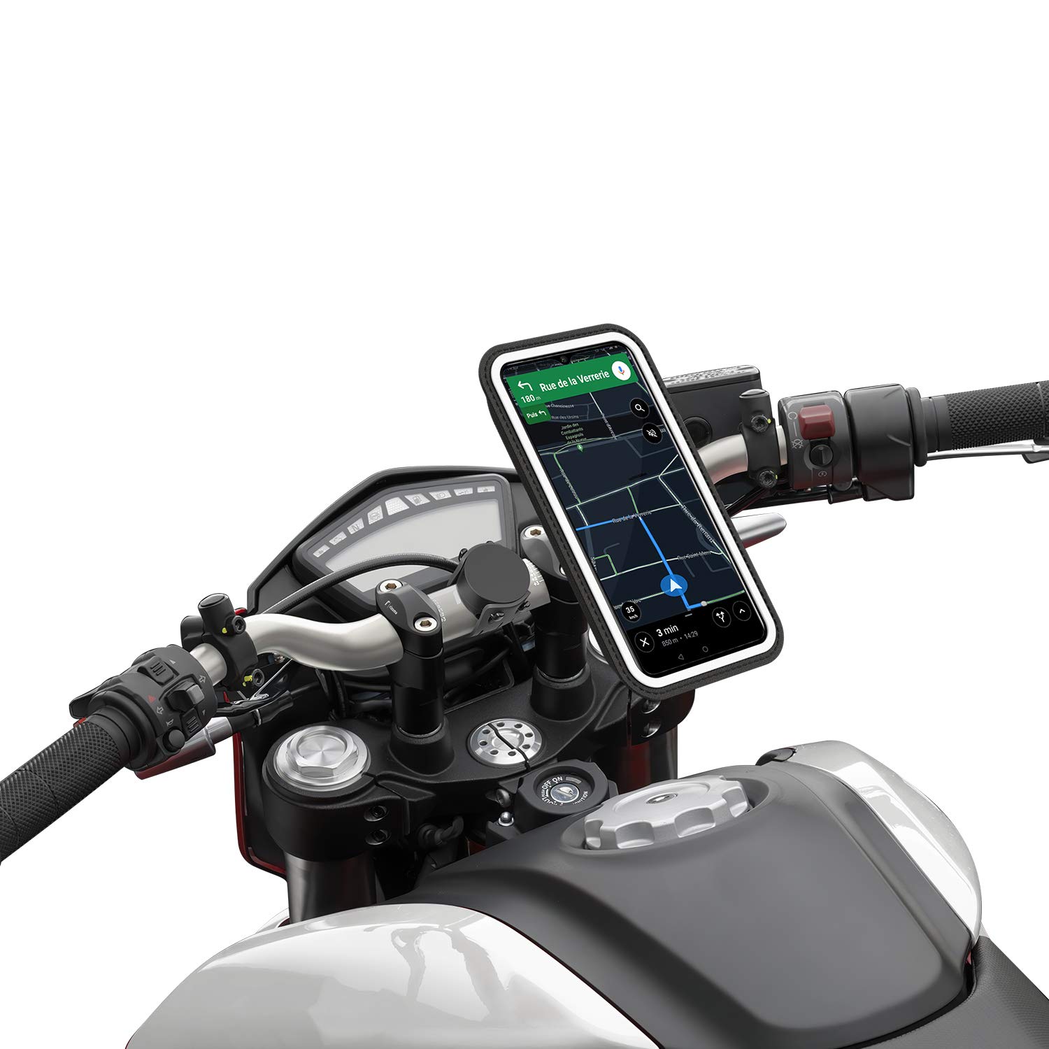 Shapeheart - Magnetic motorbike phone holder | Anti vibration motorcycle phone holder | Waterproof Motorcycle Handlebar phone mount | 360° orientation