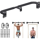 SELEWARE 32"/36" Wall Mount Pull Up Bar Joist Mount Chin Up Bar for Doorway | Heavy Duty Steel Construction Support 450 lb, w/Resistance Band Hooks, Fits 32"/36" Wall Studs for Home Gym Strength Training