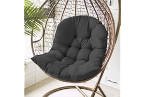 TOTATOWI Egg Chair Cushion Replacement, Cotton Fill, Polyester Cover, 32x40in, Outdoor Indoor, Modern, Weather Resistant, Black