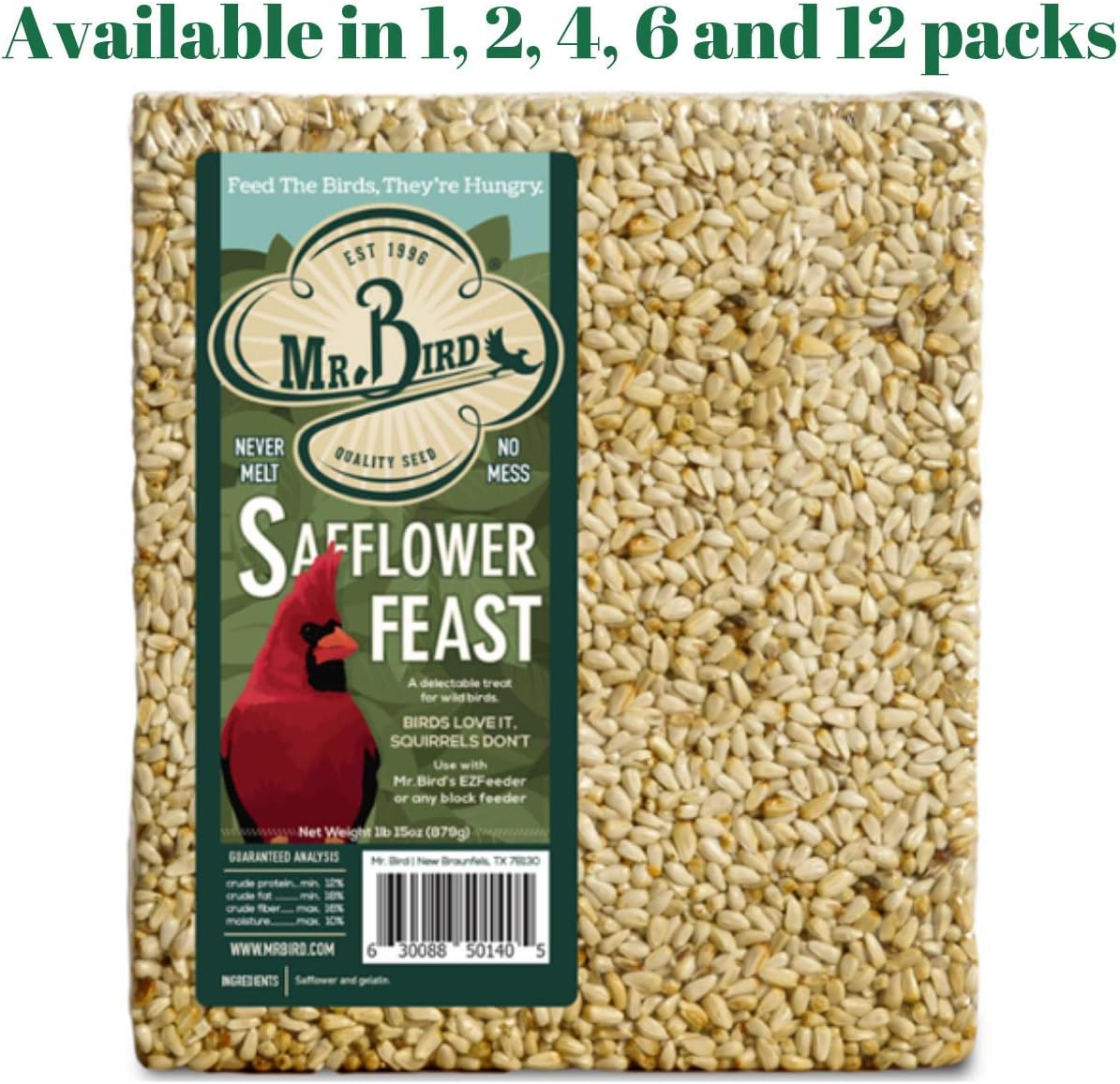 Mr. Bird Safflower Feast Large Wild Bird Seed Cake 1 lb