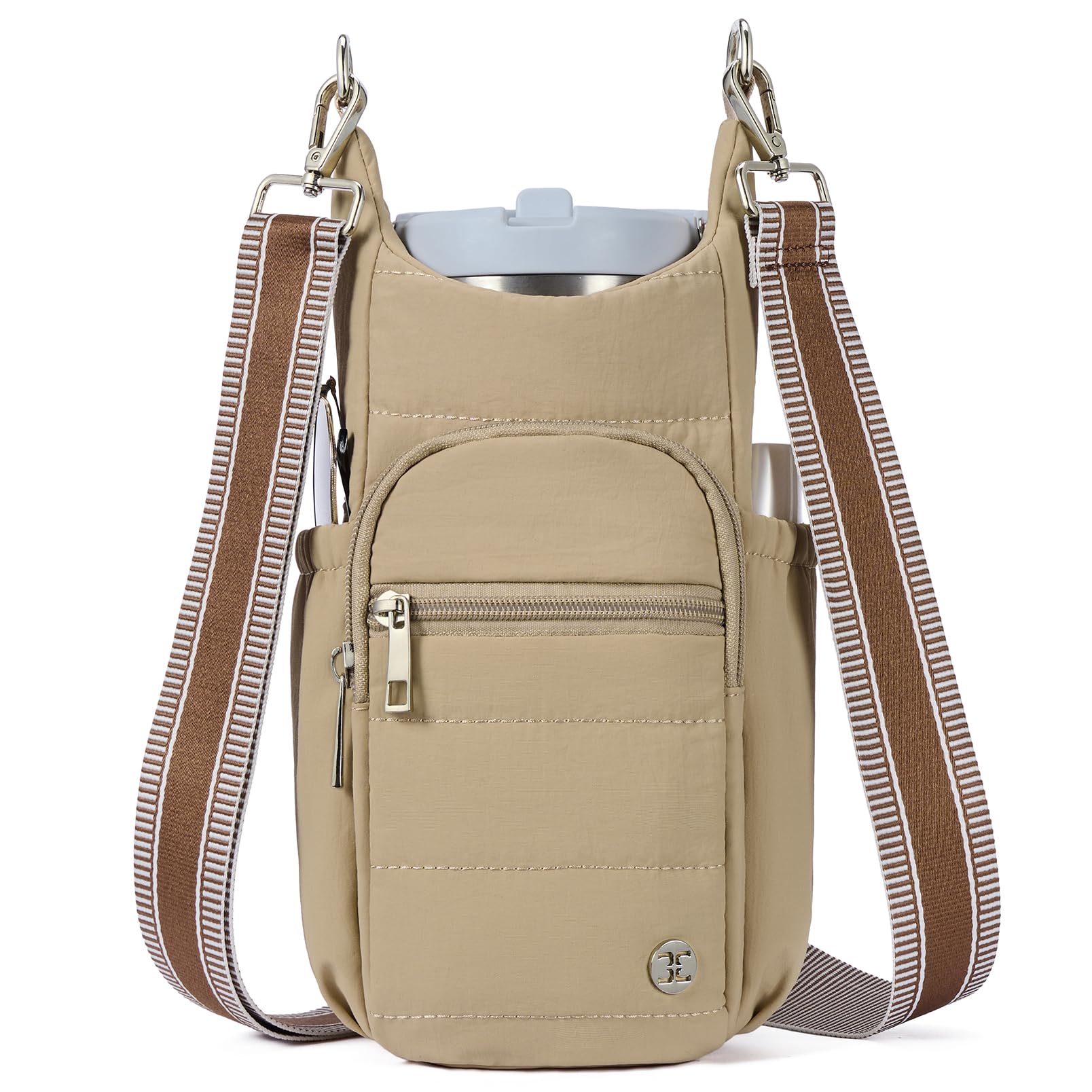 Photo 1 of **NO SHOULDER STRAP**Telena Water Bottle Holder with Strap RFID Crossbody Bags for Women for Walking, Hiking, Cycling Khaki