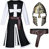 TOKYO REVENGERS Medieval Renaissance Crusader Knight Tunic Templar Robe Halloween Cosplay Warrior Costume Mask Belt Set