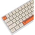 Guffercty kred XDA Profile Keycaps Set 142-Key Retro Plastic Theme keycaps for 60% 65% 100 Cherry Mx Gaming Keyboard (Plastic)