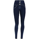 FREDDY WRUP Denim Butt Lifting Jeans for Women - 3 Button High Rise, Full Length | Shaping & Stretchy Women's Pants | Italian Designed Skinny Jeans for Women