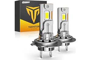 Termitor Upgraded H7 H7LL Light Bulbs, 80,000LM Insane Brightness, Real 1:1 Halogen Mini Size H7 Fog Lights, 6500K White with Ultra-Bright LED Chips, Plug and Play, Pack of 2