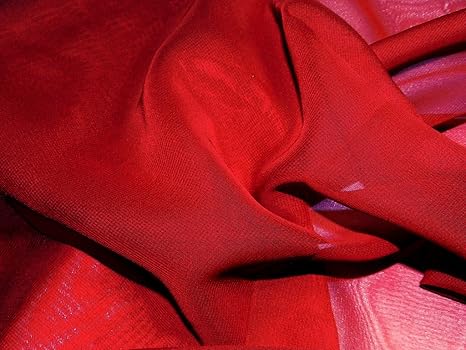 Chiffon Stoff DUNKEL ROT Meterware am Stück Kleiderstoff Dekostoff