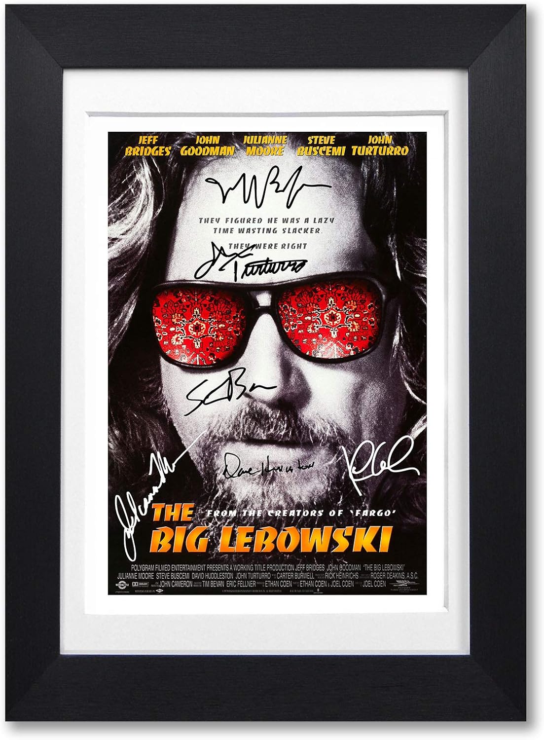 Mounted Gifts The Big Lebowski Cast Signed A4 Poster Photo Print Framed Autograph Gift Movie