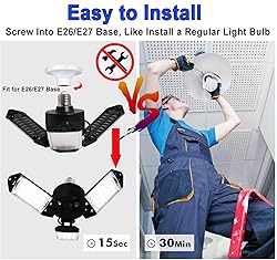 LED Garage Light, 80W 8000 Lumen Ceiling Lights