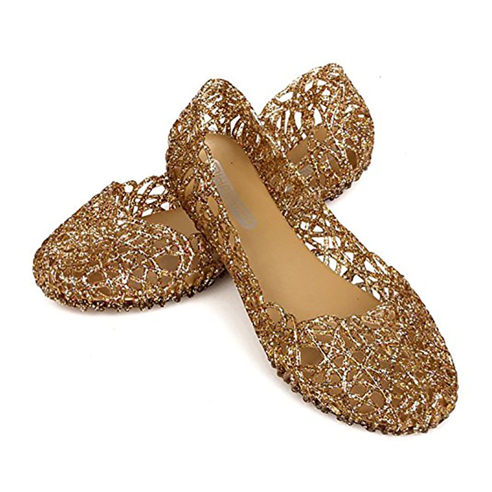 HITCH REAP Women's Jelly Sandals Ballet Shoes Slip On Flats Hollow Out Loafers - Image 4