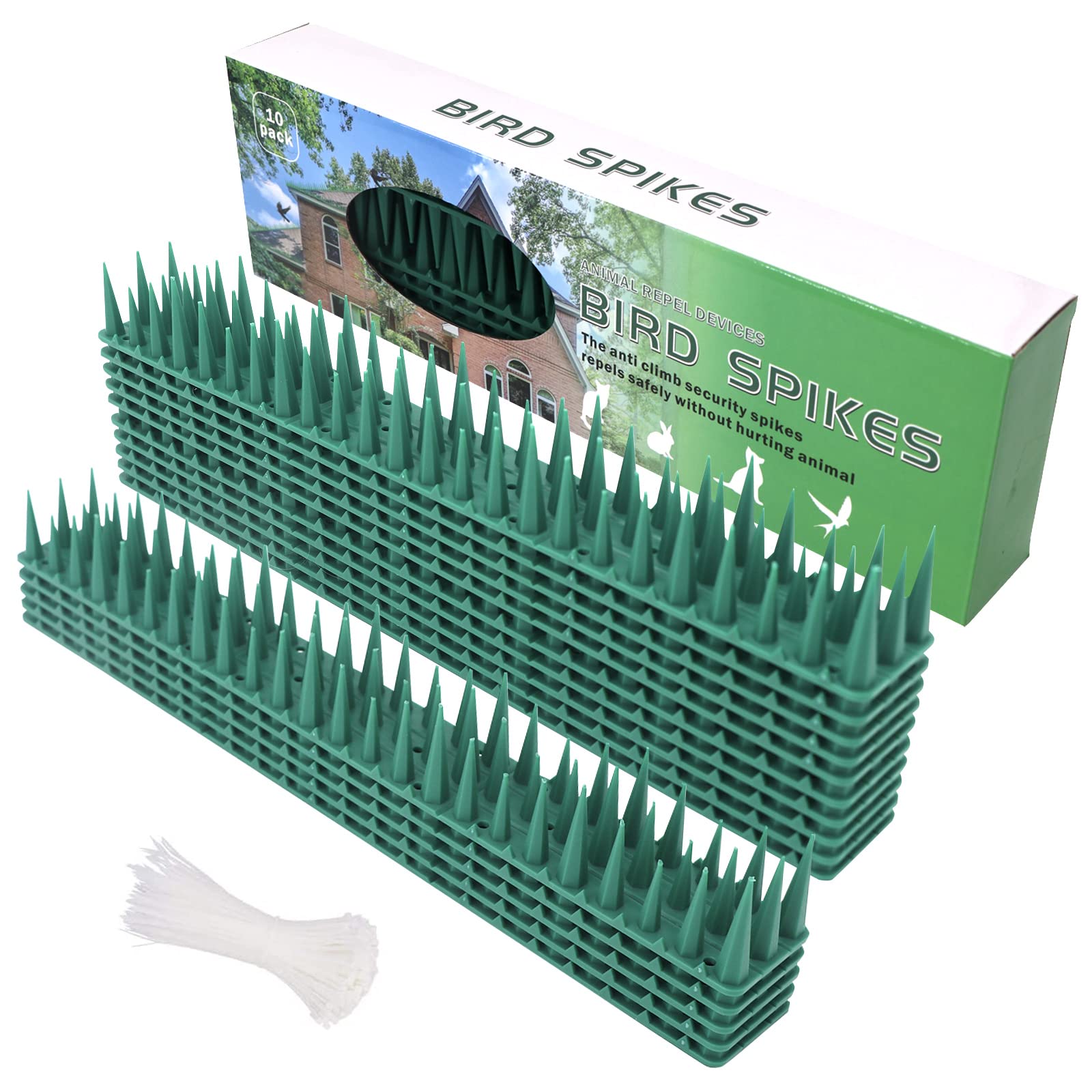 Bird Spikes for Pigeons,10PCS Wall and Fence Spikes Bird Deterrent Repellent Spikes Anti Climb Spikes for Birds Squirrel Pigeon Cats