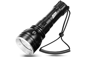 PFSN PROFESSIONER PFSN DF-3000 Professional Underwater Flashlight, 150m Waterproof Dive Torch with Long Lasting Rechargeable Battery, Super Bright Light Great for Night Caving, Explore, Spearfishing