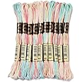 CABODYALS 10 Skeins 87.5 Yards Embroidery Floss Bulk Variegated Thread 6 Strands Colorful Friendship Bracelet String Polyester Cross Stitch Yarn Thread for Sewing Bracelet Making Cross Stitch Crafts