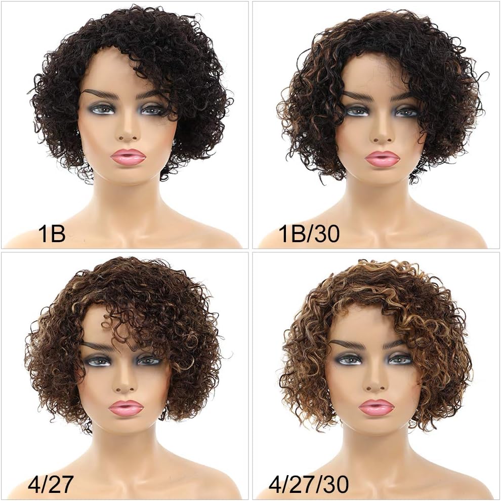 Morichy Short Curly Human Hair Wig 130% Density Human Hair Curly Wig Natural Color Real Hair Wigs for Black Women Afro Kinky Curly - Image 5