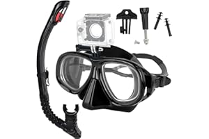 IGYM Nearsighted Snorkeling Gear for Adults Youth, Professional Shortsighted Full Dry Top Silicone Snorkel Set, Anti-Fog Diving Mask with Detachable Camera Mount for Scuba Diving, Spearfishing, Freediving