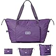 The Foldie Foldable Travel Tote Bag for Women - 40L Weekender Bag with Multiple Pockets - Carry On Personal Item Travel Bag