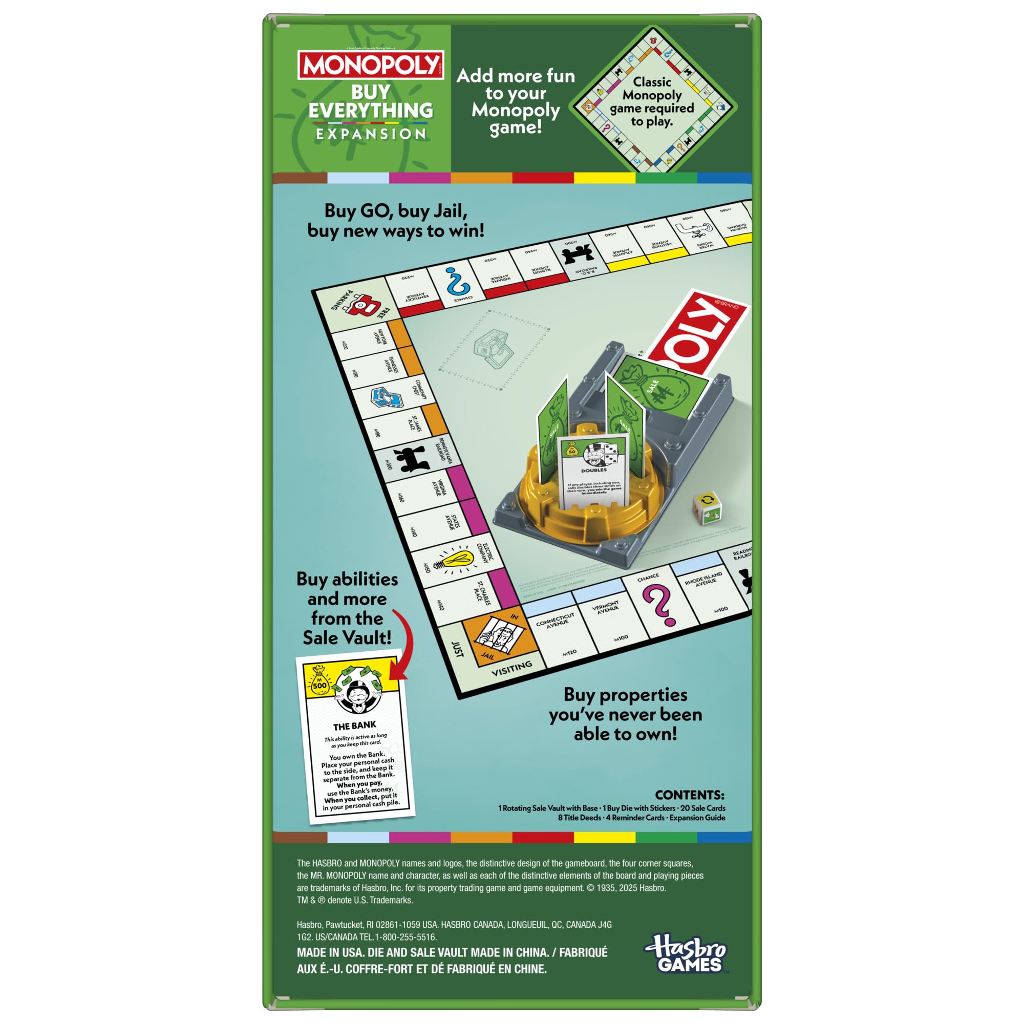 Monopoly Buy Everything Expansion | Add More Fun to Classic Monopoly Game and Play Faster | Ages 8+ | 2-6 Players | 40 Mins. | Family Board Games