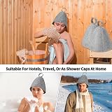 couduan 2Pcs Sauna Hat Ergonomic Felted Sauna Cap Grey Unisex view 7