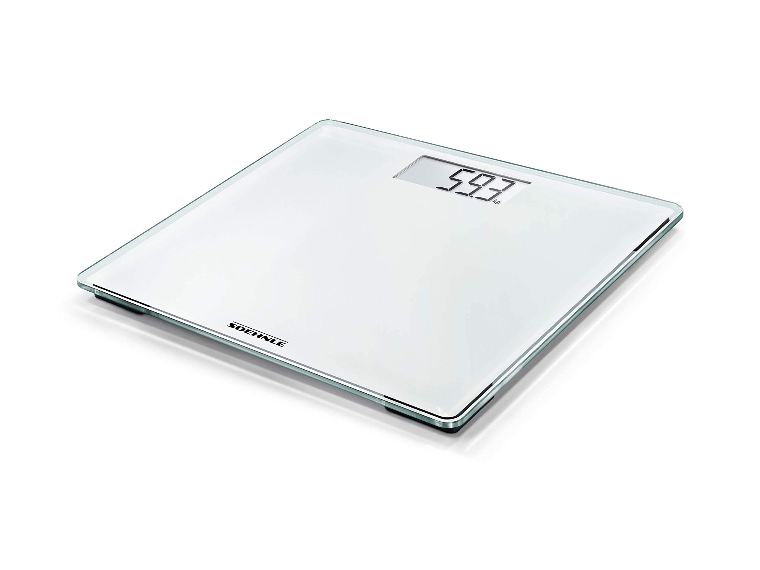 Soehnle Style Sense Compact 200, Personal Digital Scales in Compact Size, 27 x 27 cm, Easy-to-Read LCD Display, Personal Scales in an Extra-Flat Design, White