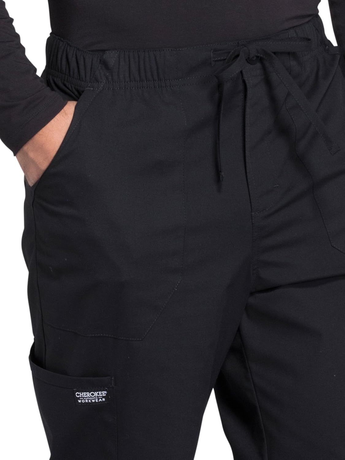 CHEROKEE WW Professionals Men's Tapered Leg Drawstring Cargo Scrub Pant WW190: Clothing