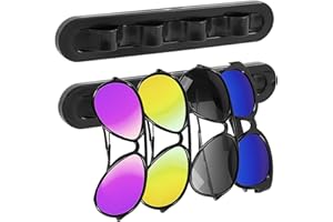 Wavy Sunglasses Hanger Holder Acrylic Organizer Rack with Adhesive Space Saving Display for Glasses and Wall Mounted Eyewear 