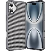 Newhalper Magnetic Case Designed for iPhone 17 Compatible with MagSafe Rugged Shockproof Carbon Fiber Phone Cover for iPhone 17 6.3 inch,Gray